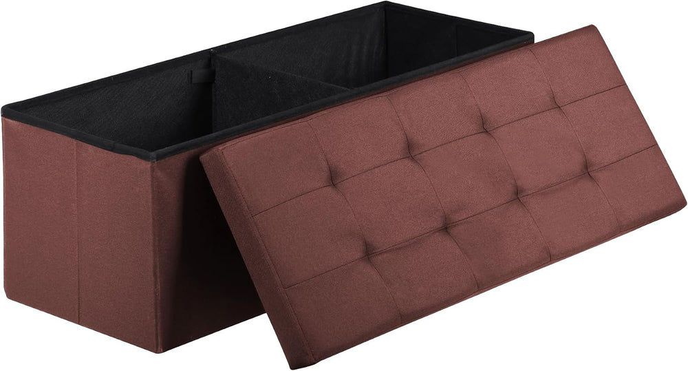 SUPER DEAL 43 Inches Foldable Storage Ottoman Bench - 660 LBS Collapsible Spa...