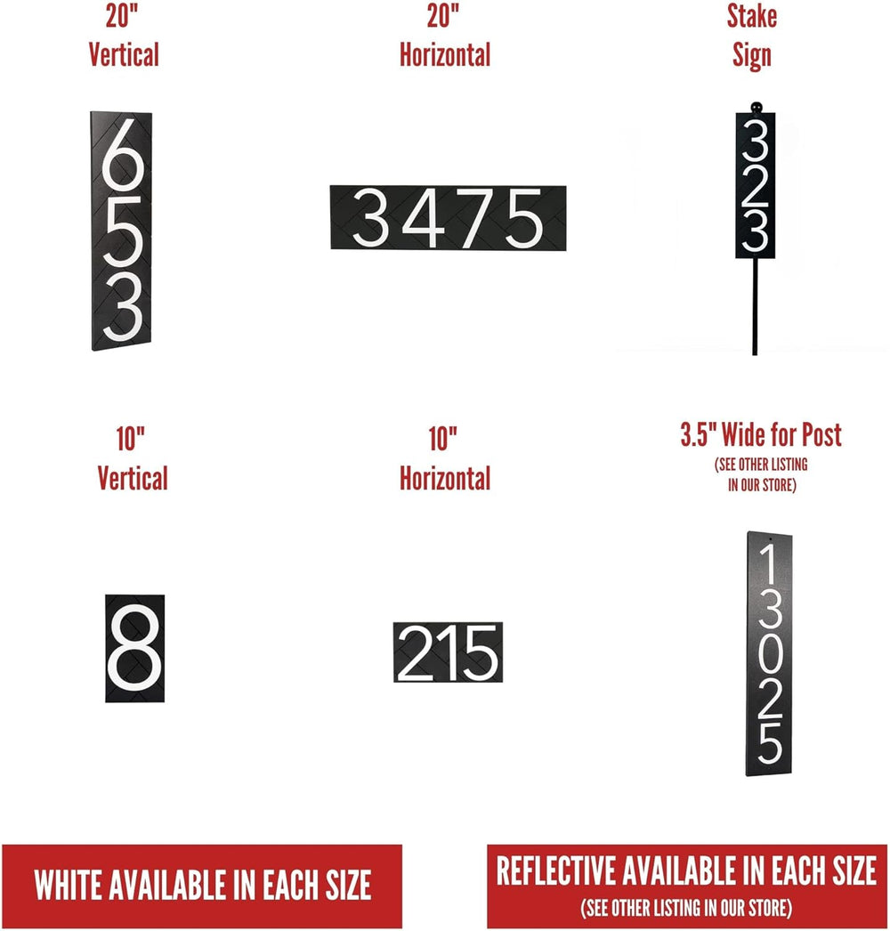 Address Signs for House - Modern Black 20” Horizontal House Number Sign