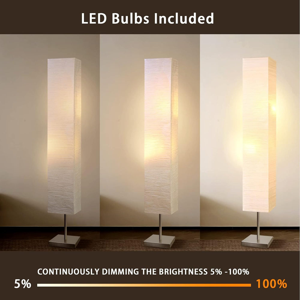 Modern Floor Lamp,Paper Tall Standing Lamp with Shade, Off White