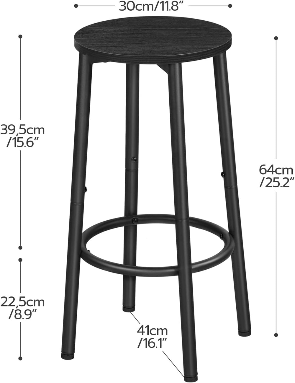 HOOBRO Bar Stools, Set of 2 Bar Chairs, Kitchen Round Height Stools with Foot...