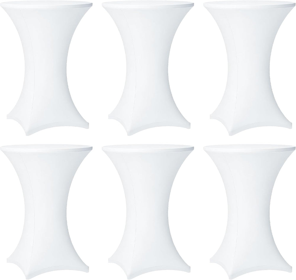 Cocktail Table Covers - 6 Pack 32x43 Inch Table Cloth - White