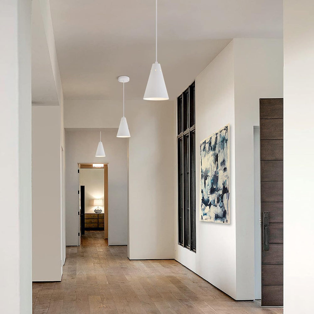 Dijiahua White Pendant Lights Kitchen Island,Dining Room Light Fixtures Over ...