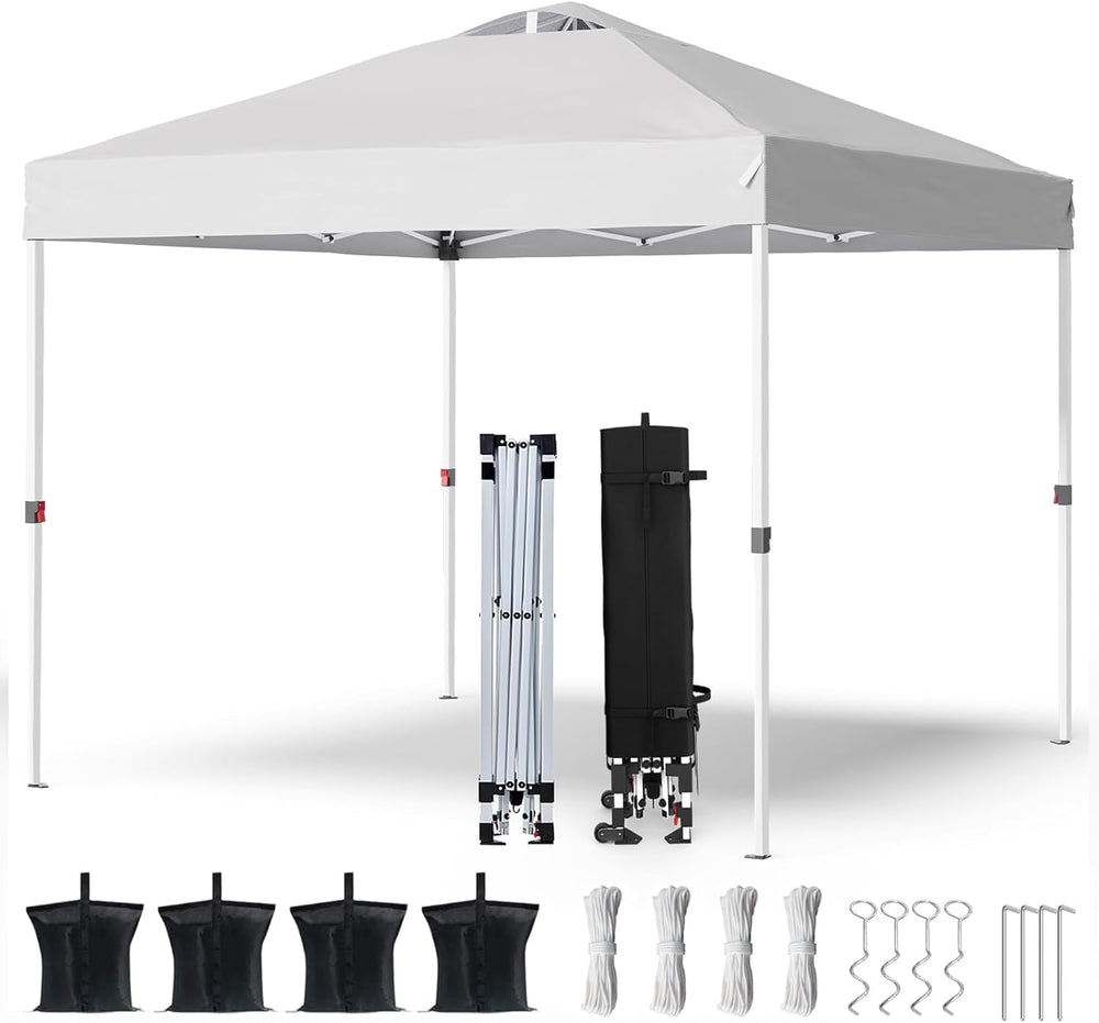 Shades 10x10 Pop Up Canopy with One Push Setup,Heavy Duty Beach Tent with Whe...