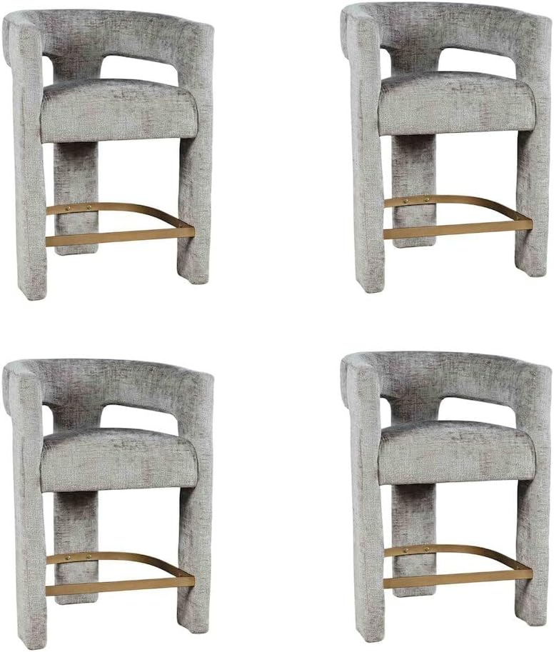 Jofran Gwen Gray Upholstered Counter Stool with Arms – Versatile Barstools – ...