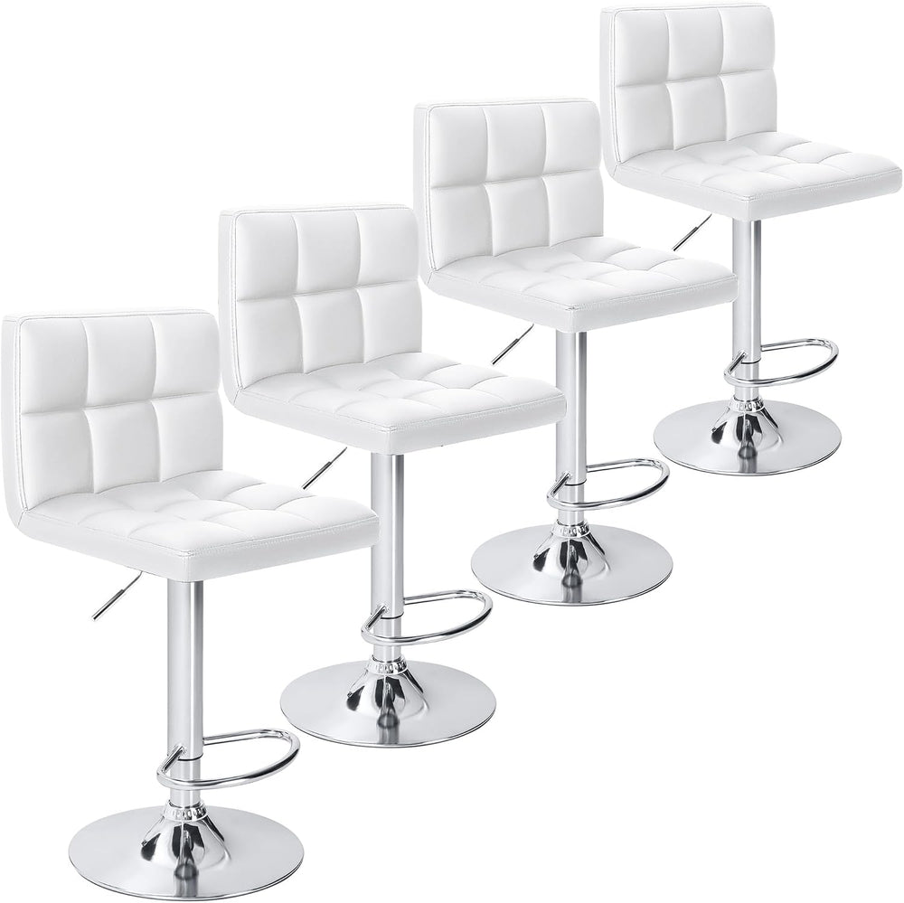 Homall Bar Stools Set of 4, Modern PU Leather Adjustable Swivel Barstools wit...