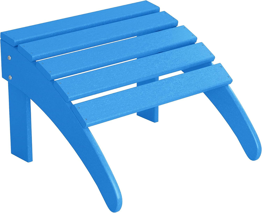 WO Home Furniture HDPE Folding Adirondack Ottoman, Pacific Blue