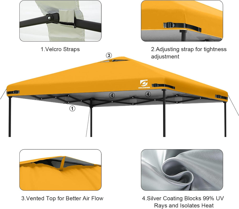 10x10 Pop Up Canopy Replacement Top Cover with Air Vent(Frame NOT INCUDE)
