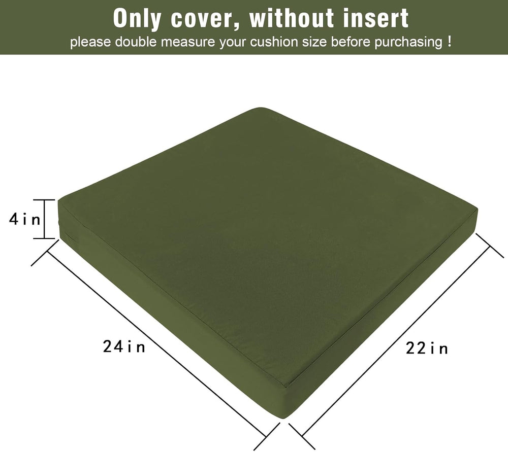 GUEGLSA Outdoor Cushion Covers 24x22x4 inch, Patio Seat Cushion Slipcovers Re...