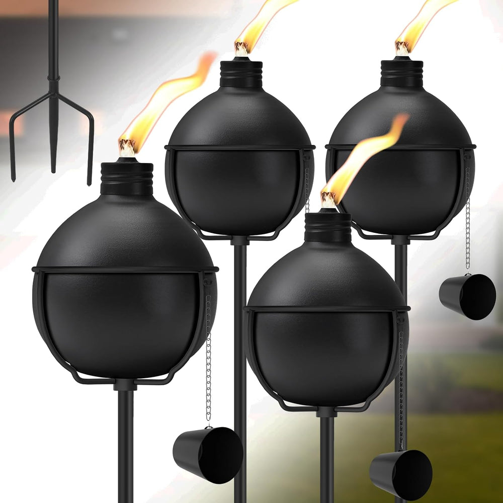 4 Pack Outdoor Citronella Torches, 25 oz Garden Torch for Outside, 55 Inch 3-...