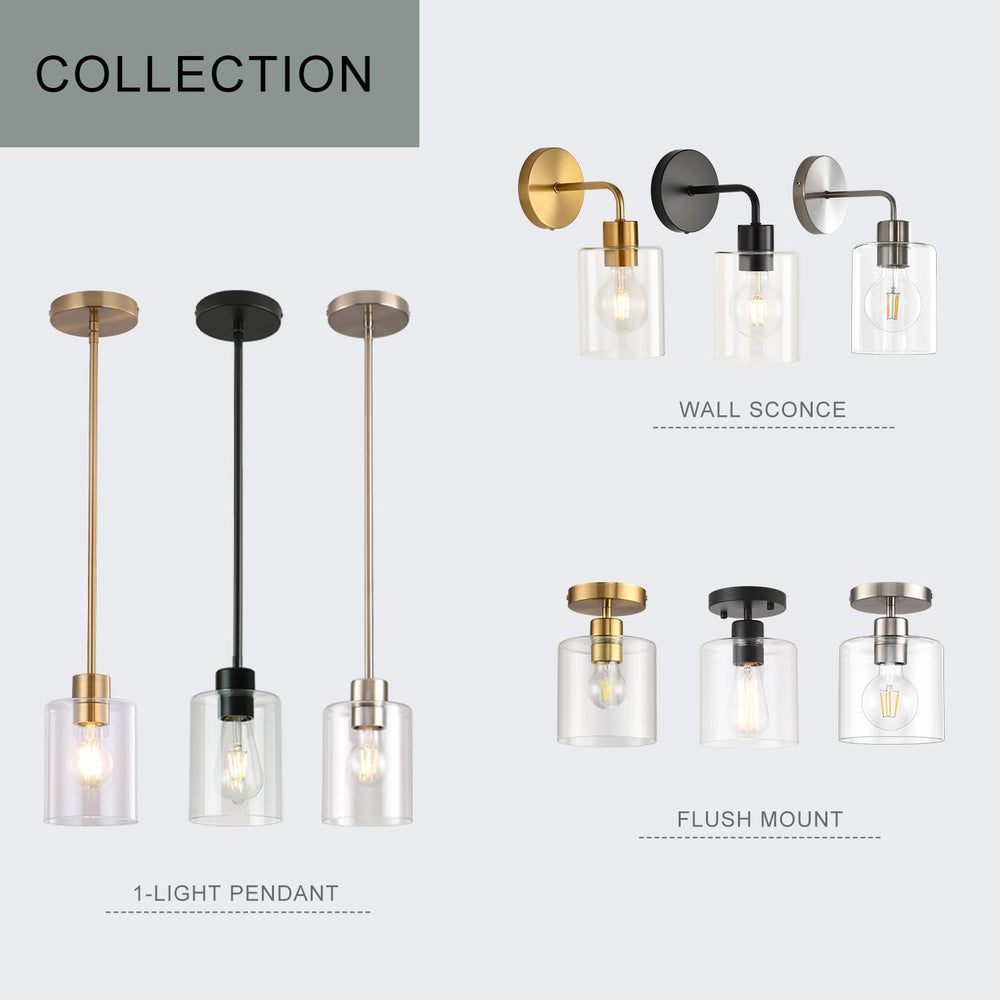 Brushed Nickel Pendant Lights Kitchen Island - Clear Glass Pendant Light Fixt...