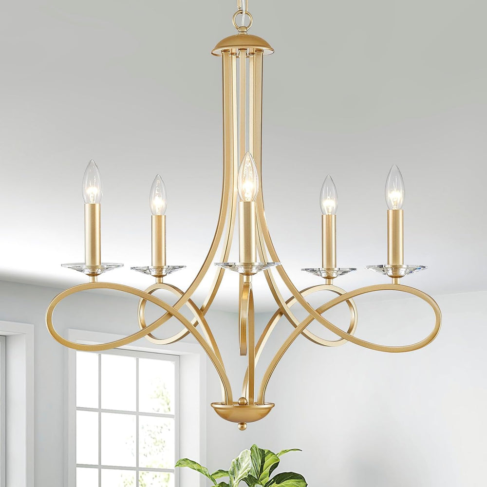 Saint Mossi 5-Lights Gold Modern Chandelier Lighting Fixture, Modern Pendant ...