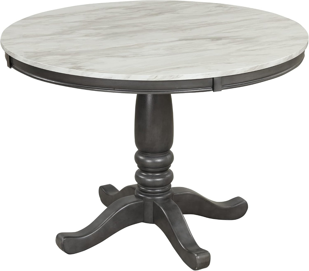 LUMISOL Round Dining Table Set for 4, Farmhouse Kitchen Table Set with Faux M...