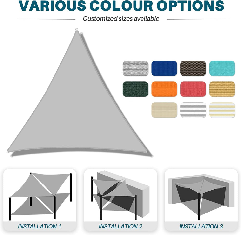 Coarbor 20' x 20' x 20' Sun Shade Sail Canopy Sunshade Outdoor He...