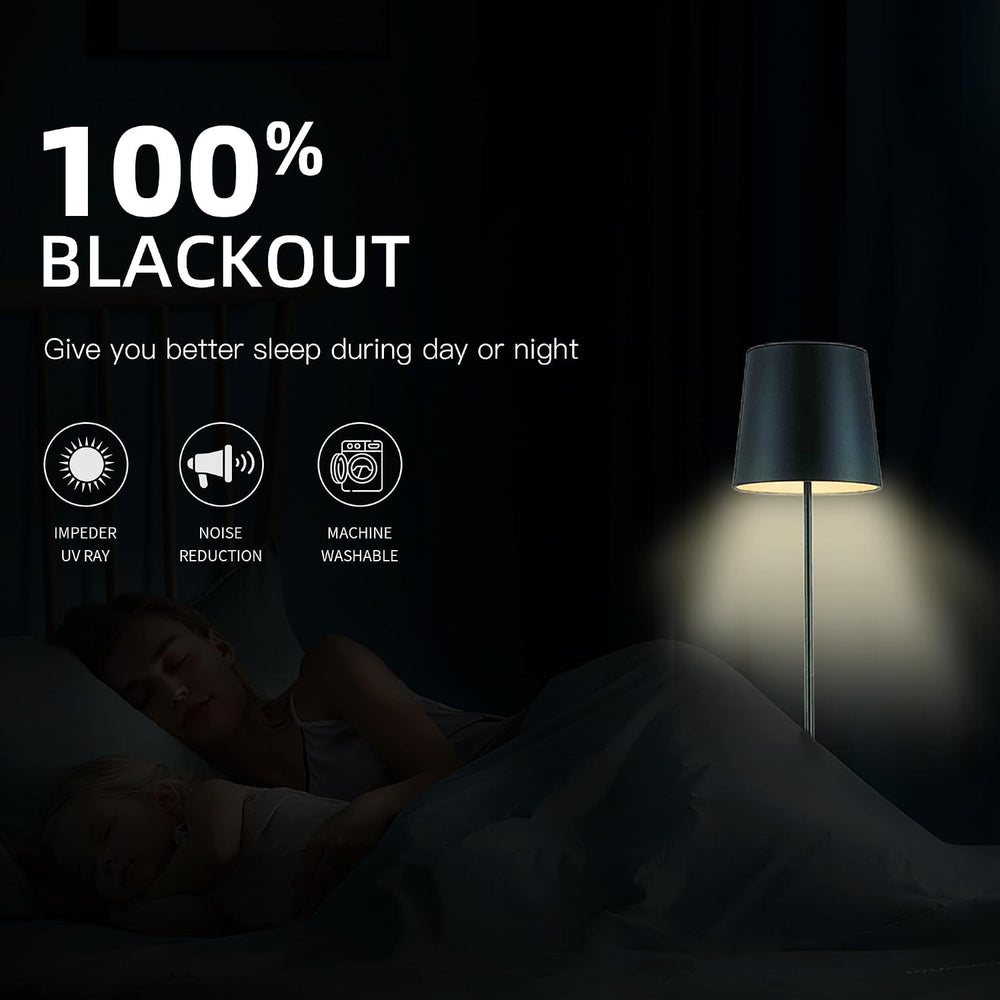 BULBUL Black Gold 100% Full Blackout Velvet Curtains,63 inches Long Modern Li...