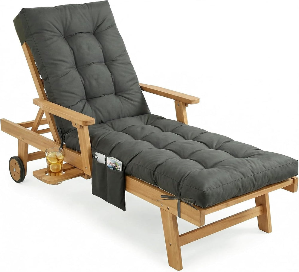 Yddsky Outdoor Chaise Lounge Chair Cushion,72"x22"x4" Lounge C...
