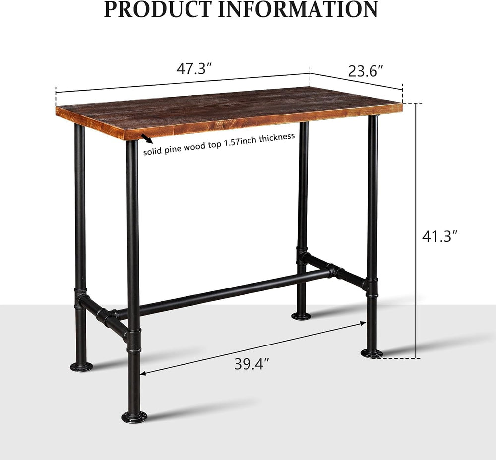 DIY Industrial Design Pipe Dining Table Casual Pub BAR Laptop Table Modern St...