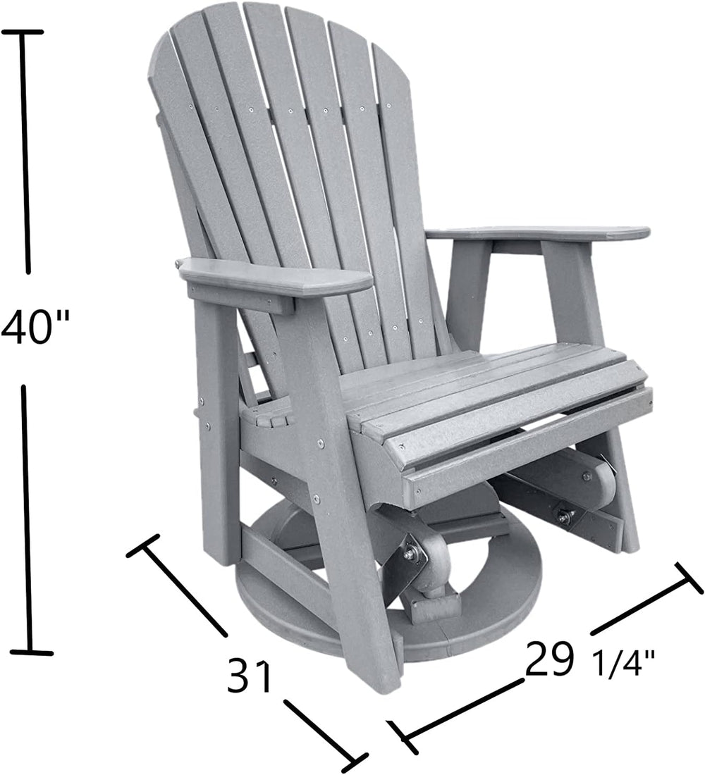 Phat Tommy Glider for Outside Patio - Outdoor Swivel Glider Chair - Poly Outd...