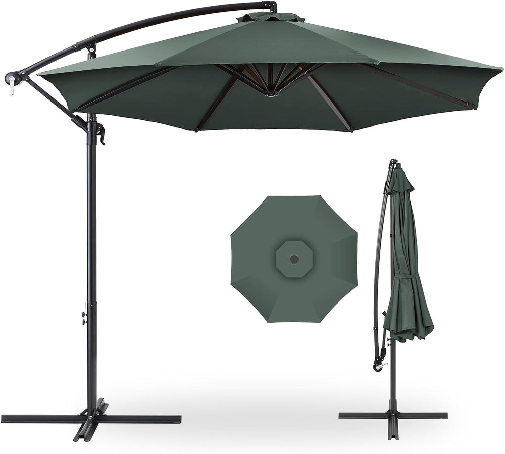 Best Choice Products 10ft Offset Cantilever Hanging Market Patio Umbrella, 8 ...