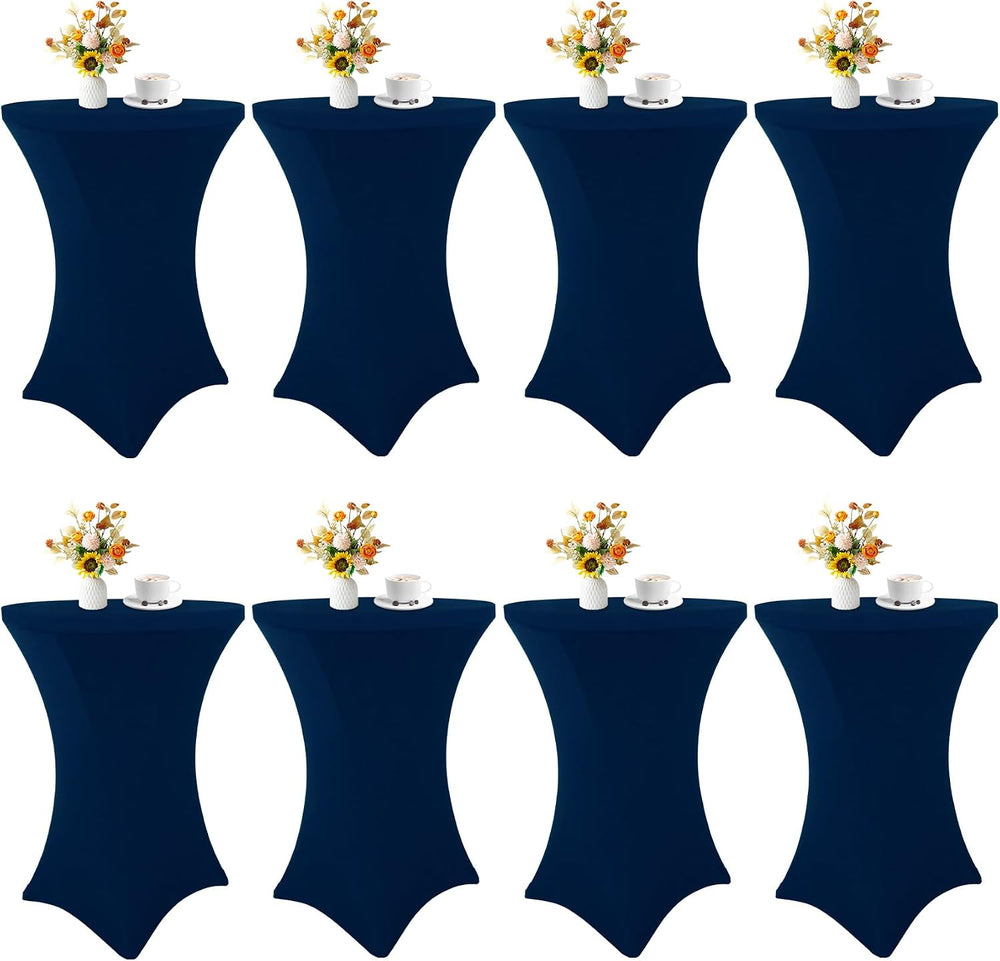 HAISIWLKJ 8 Pack Cocktail Table Covers 32x43 Inch Fitted Stretch Spandex Squa...