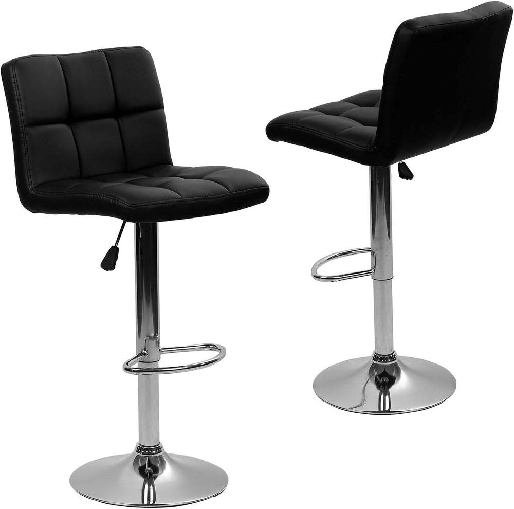 Bar Stools Modern PU Leather Hydraulic, Adjustable Bar Stools with Back, Swiv...