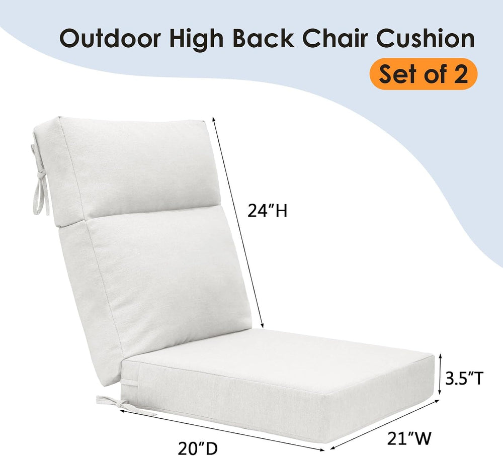 Unimatta Outdoor High Back Chair Cushion Seat Pads, 44 x 21 Inch Water-Repell...