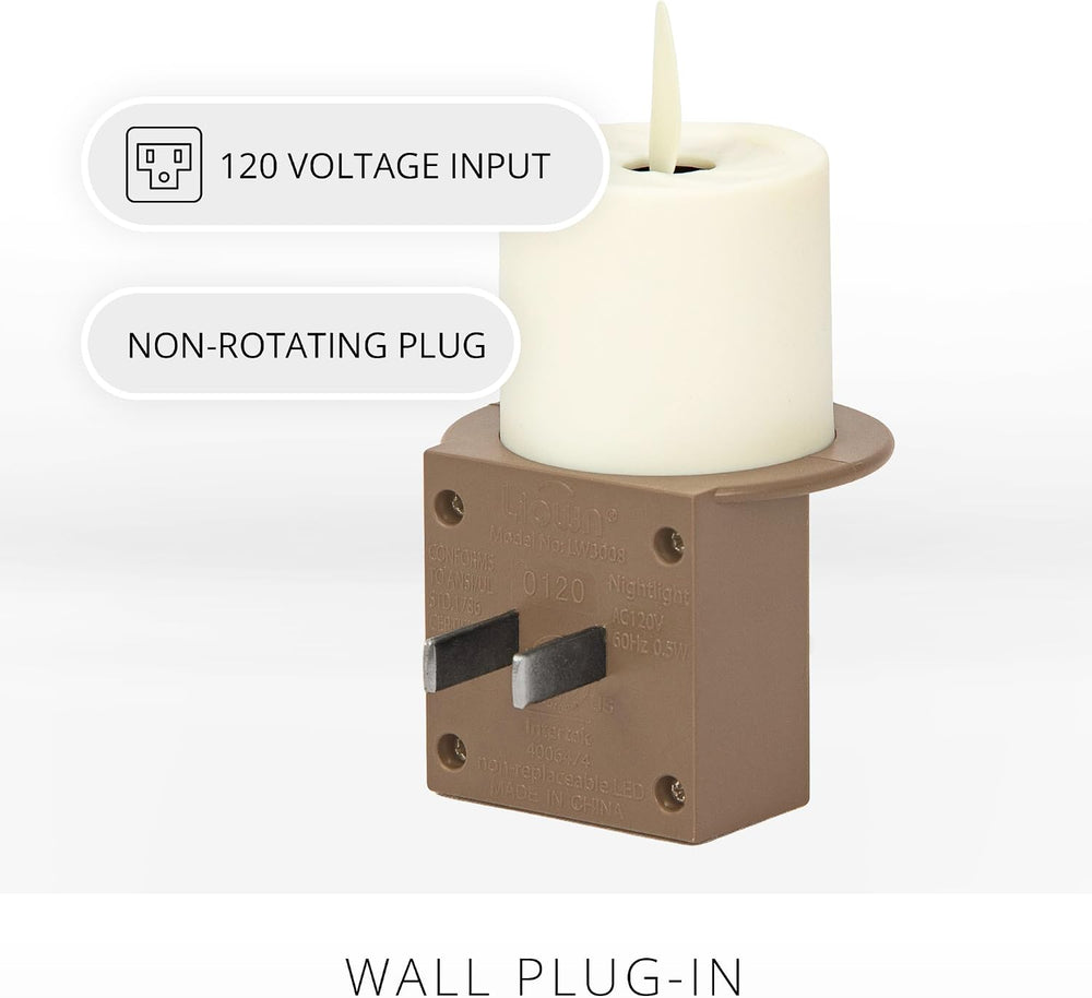 Luminara Flameless Candle Nightlight w/Dusk to Dawn Light Dark Auto Sensor, T...