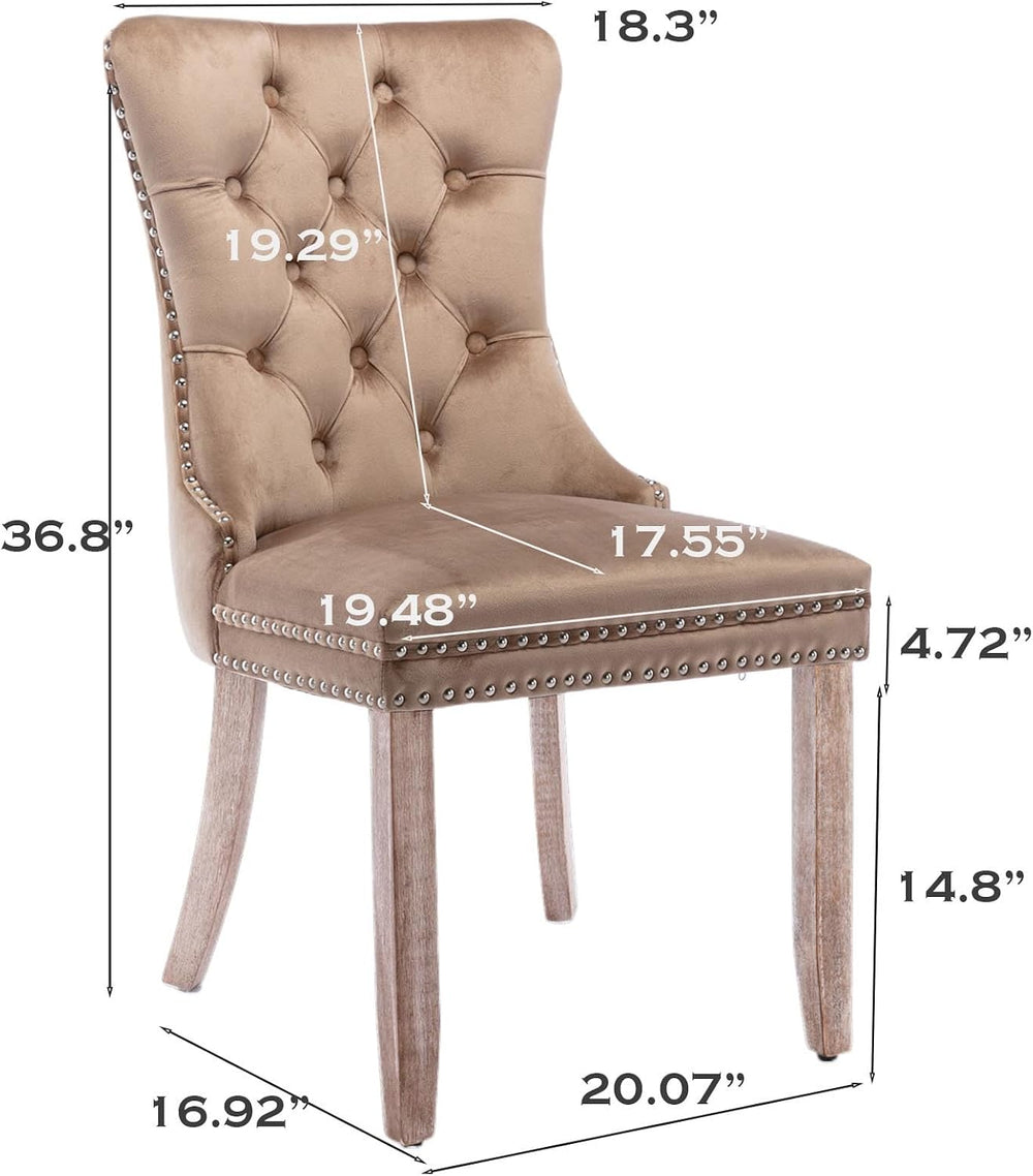 SoarFlash Velvet Dining Chairs Set of 2, Tall Back Side Chair, Modern Upholst...