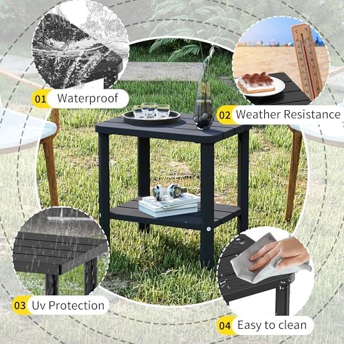 Adirondack Side Table,Weather Resistant Wood Textured Table,Side Table for Ad...