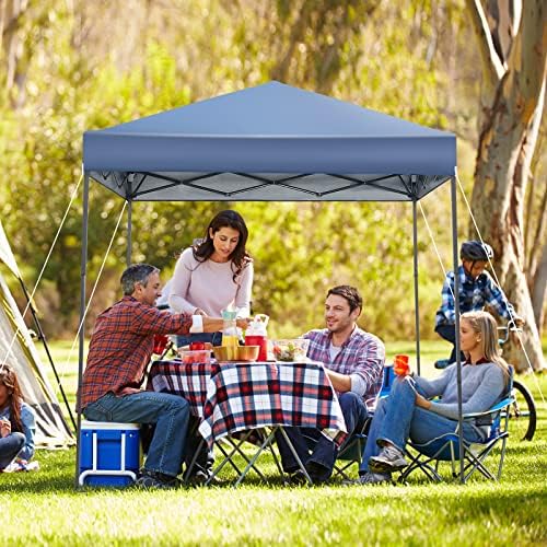 Tangkula 6.6x6.6 Ft Pop Up Canopy, 1 Person Instant Setup Canopy Tent with Ce...