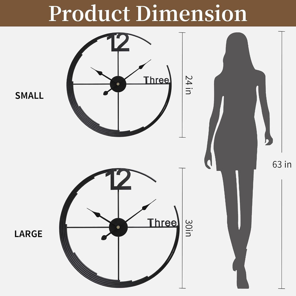 Large Wall Clock,Modern Minimalist Wall Clock Round Silent Non-Ticking Batter...