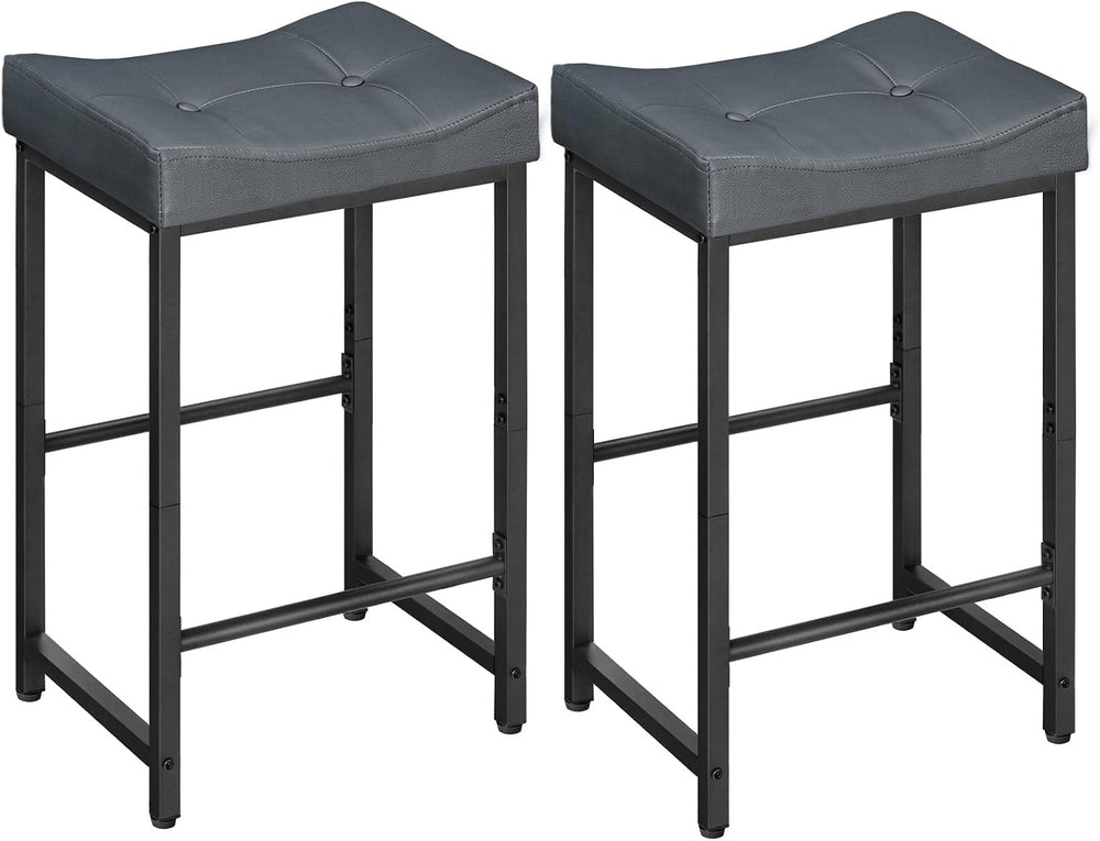 HOOBRO Barstools,25.4" Saddle Stools with PU Upholstery, Counter Height ...