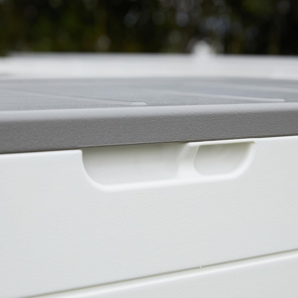 Mrosaa 110 Gallon Deck Box Waterproof,Double-Wall Resin Outdoor Storage Boxes...