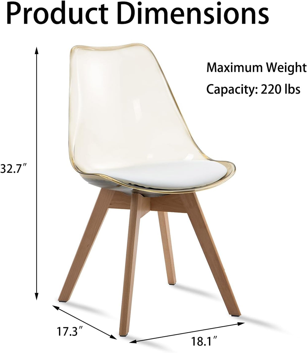 Clear Dining Chairs Set of 4, Modern Acrylic Dining Chair Transparent Chairs ...
