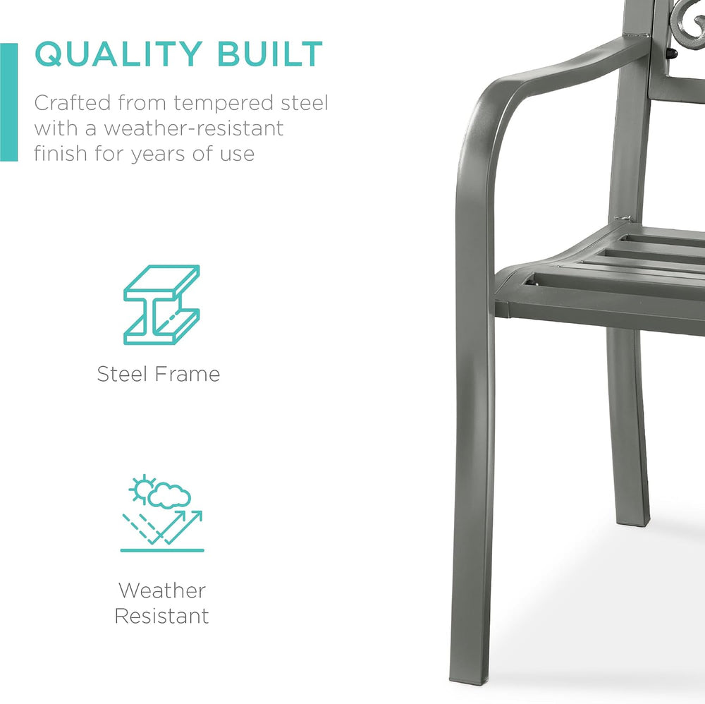 Best Choice Products Outdoor Bench Steel Garden Patio Porch Furniture for Law...