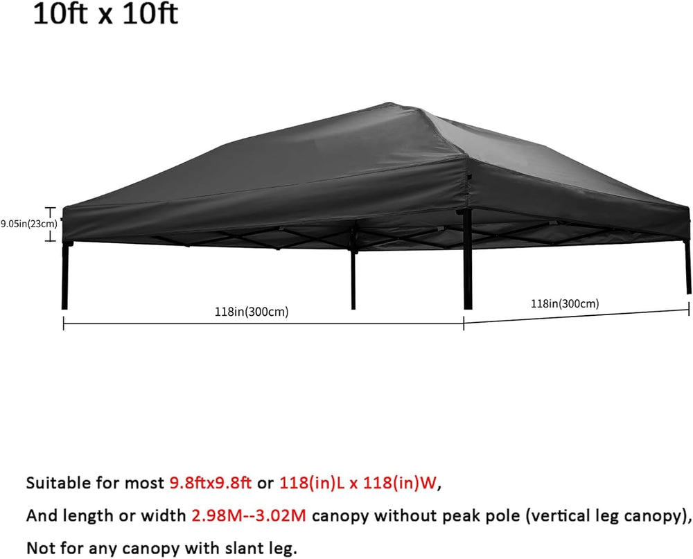 10x10 Canopy Replacement Top,300D Waterproof Pop Up Canopy Tent Cover for Str...