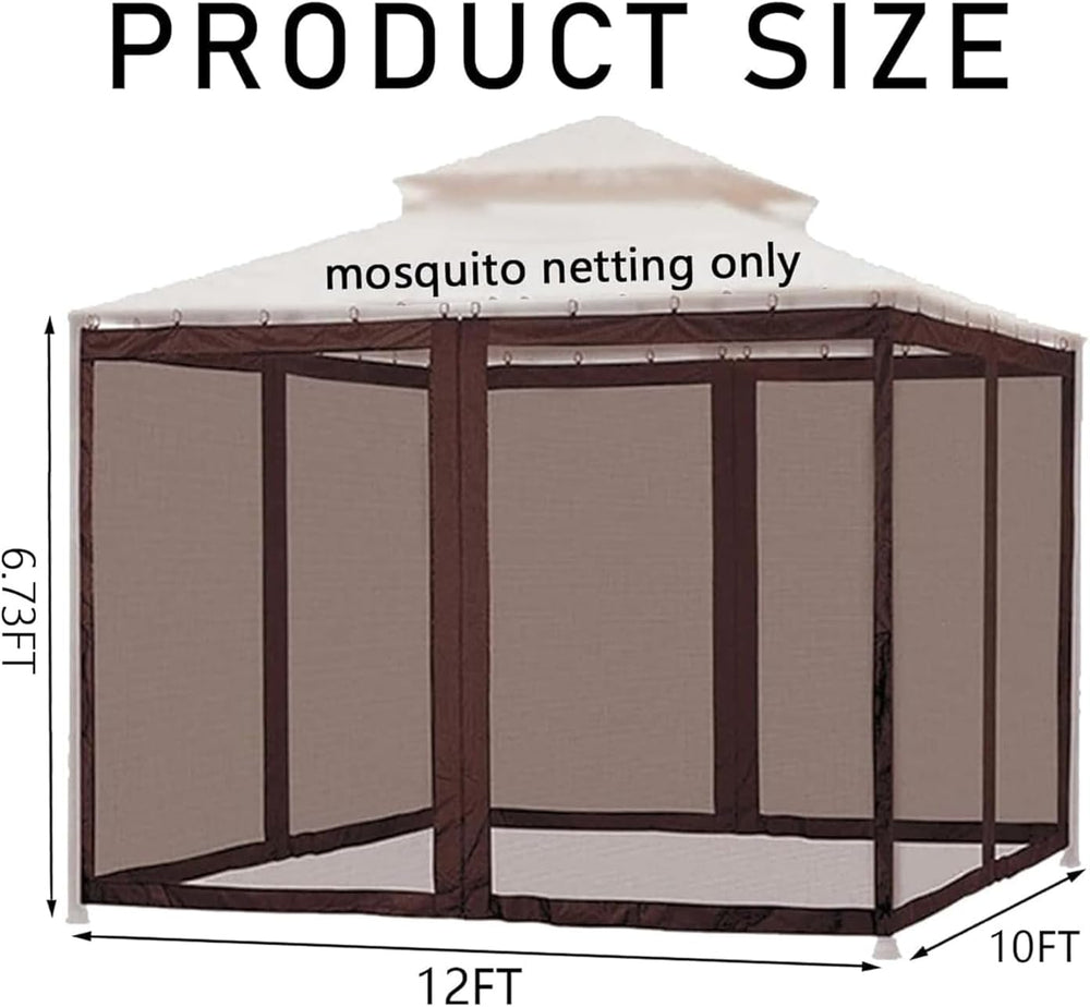 Gazebo Universal Replacement Mosquito Netting,10' x 12' Outdoor Canop...