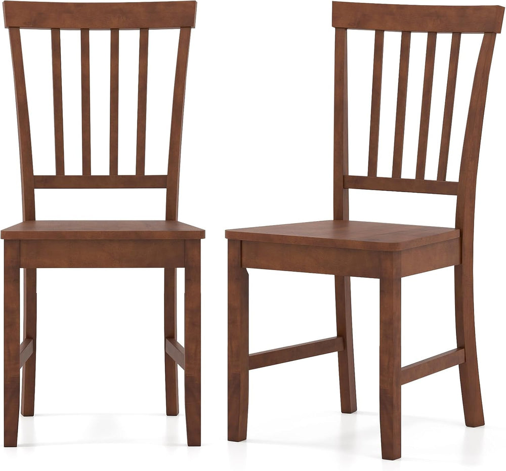 GIANTEX Wood Dining Chair Set of 2, Farmhouse Wooden Dining Side Chair with H...