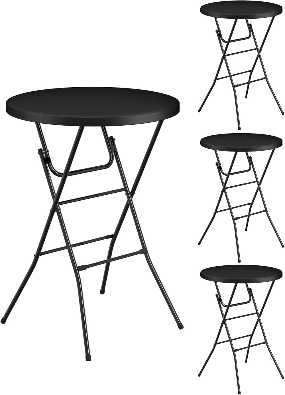 Round Folding Table, 32" Bar Height Tables for Parties and Commercial Ev...