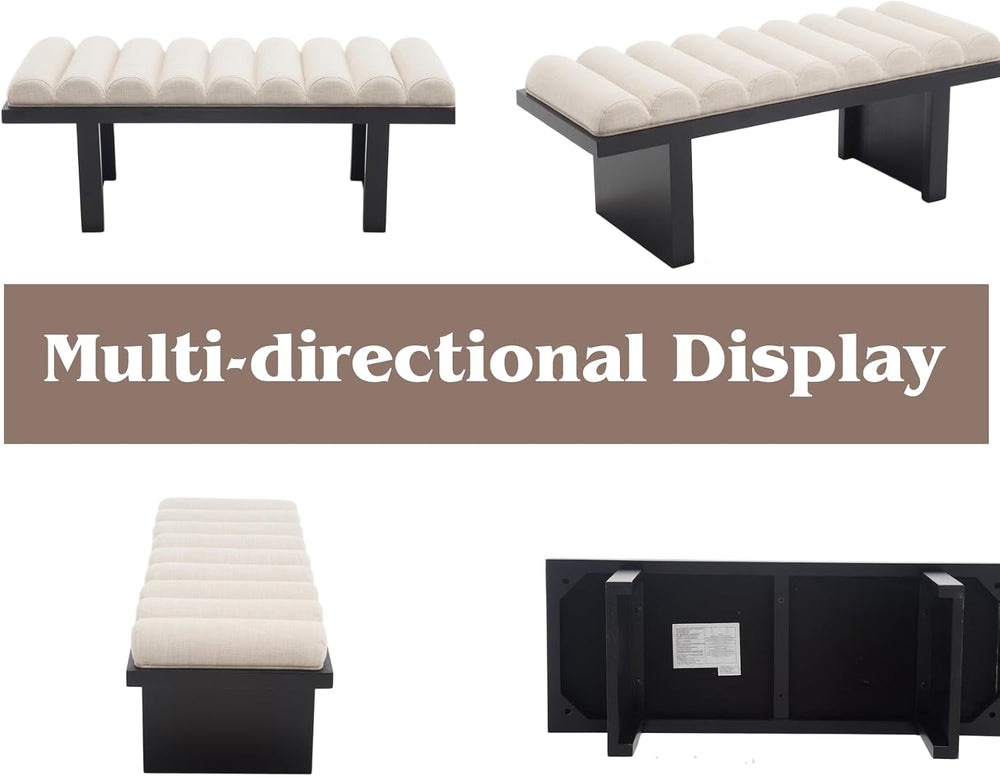 HEAH-YO Modern Bedroom Bench,47 Inches Upholstered Entryway Bench for Bedroom...