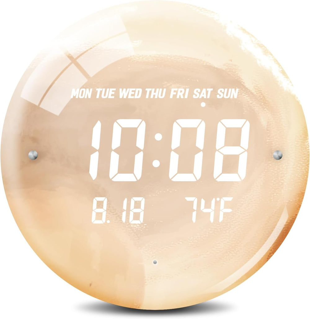 Digital LED Wall Clock for Home & Office, Moon, 12''