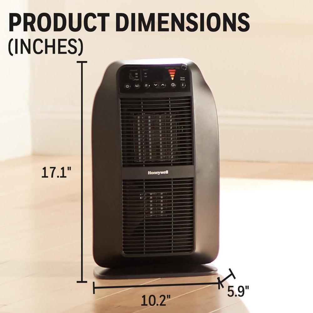 Honeywell HeatGenius Ceramic Heater, Black – Easy to Use Space Heater with Mu...