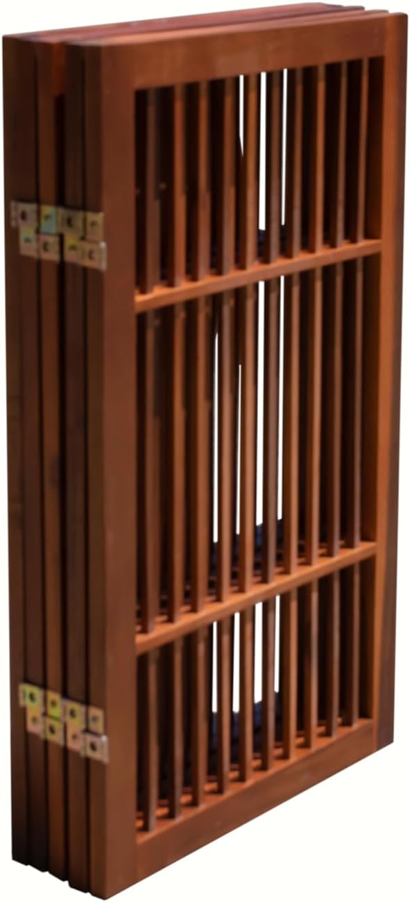 Urnporium Pet Dog Gate Freestanding, Strong Durable Folding Wooden Fence, Por...