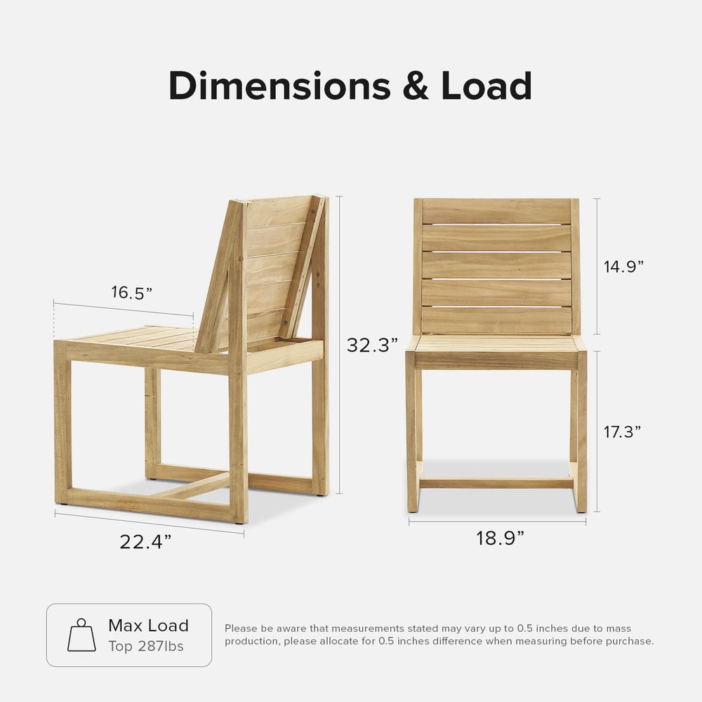 mopio Bruno Outdoor Chair, Solid Acacia Wood Patio Chairs for Indoor Outdoor ...