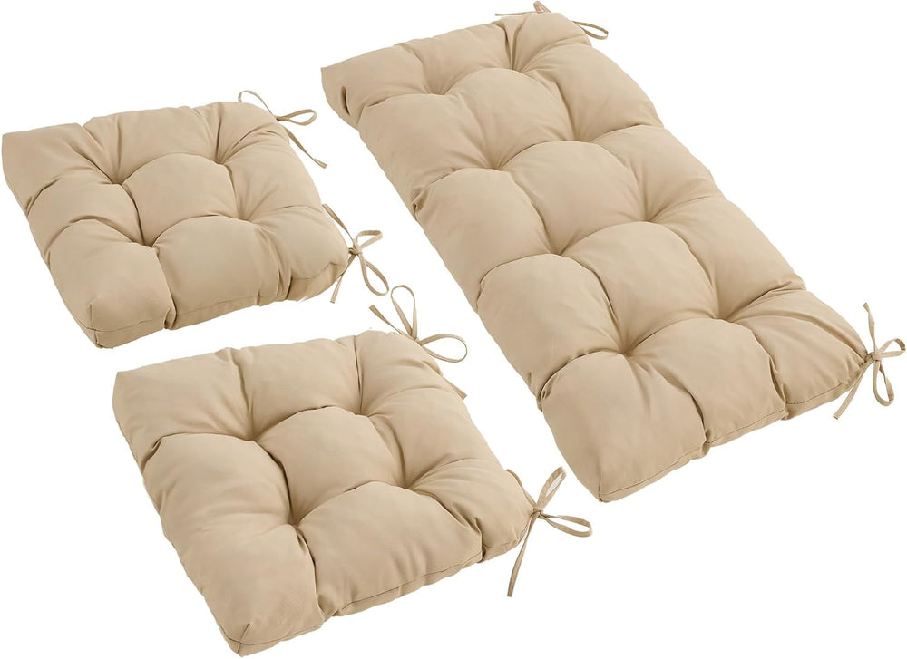 Wicker Chair Cushions of 3 Pieces, Waterproof Cushions for Patio Furniture, T...