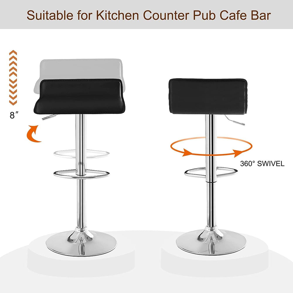 VECELO Bar Stools Set of 2, Counter Bar Stools with Swivel Bar and Adjustable...