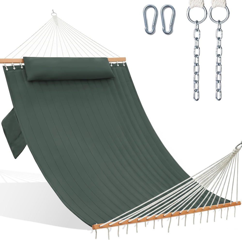 GAFETE 14FT 2 Person Family Hammock for Outside with Soft Pillow, Oversized
