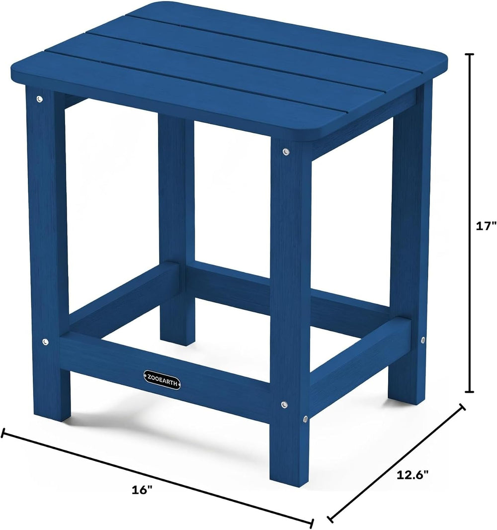Square Outdoor Side Table, Patio End Table for Adirondack Chair, Navy