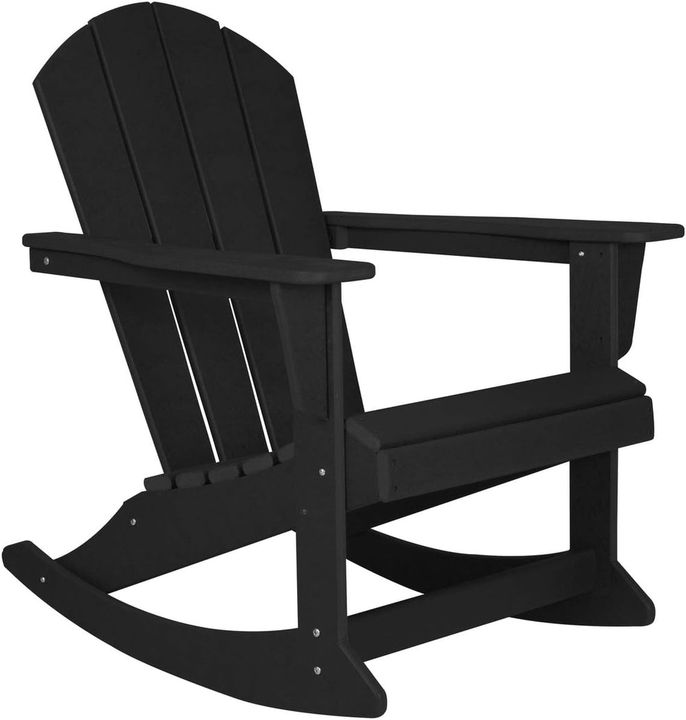HDPE Laguna Outdoor Rocking Poly Adirondack Chair, Gray
