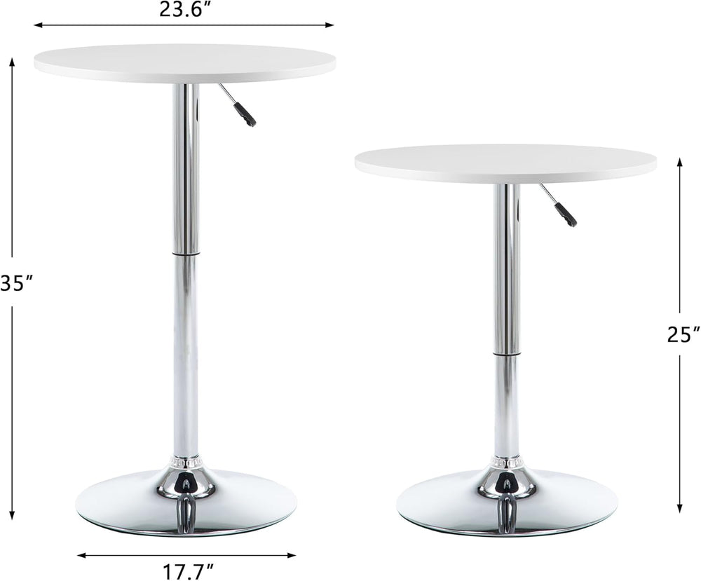 NOBPEINT Round Pub Table, Height Adjustable Bar Table 27-36 inches, 360 Swive...