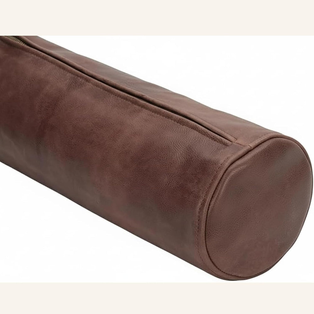 Genuine Leather Bolster Cylinder Pillow Cover Case for Lumbar Throw Couch Pil...